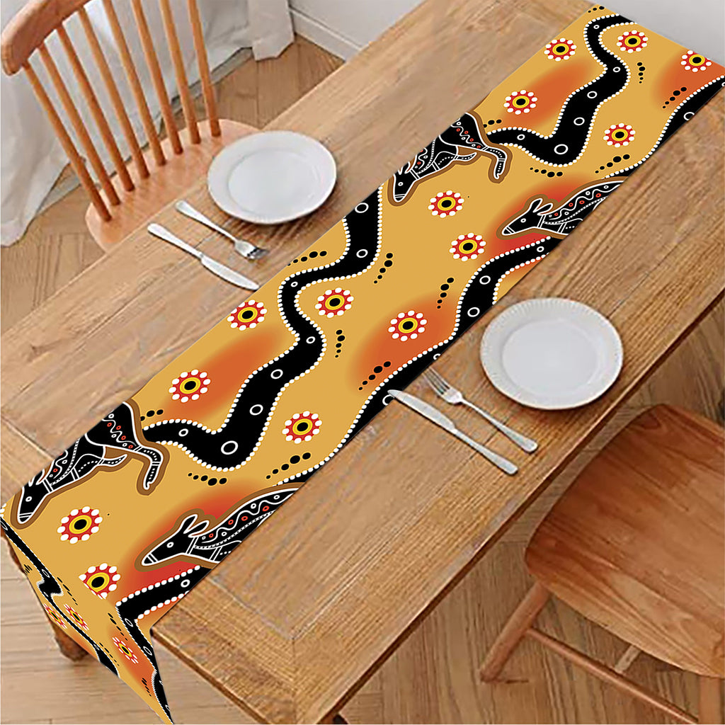 Aboriginal Kangaroo Pattern Print Table Runner