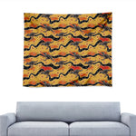 Aboriginal Kangaroo Pattern Print Tapestry
