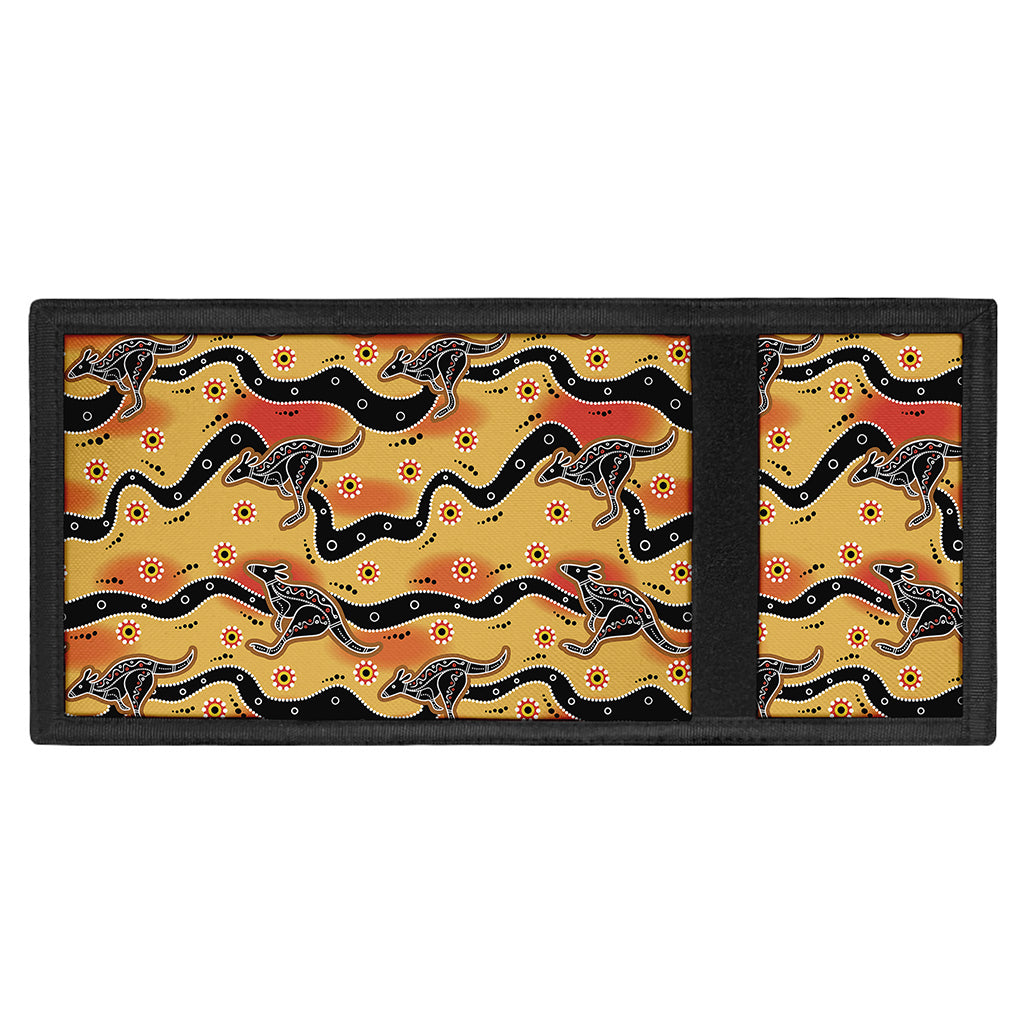 Aboriginal Kangaroo Pattern Print Trifold Wallet