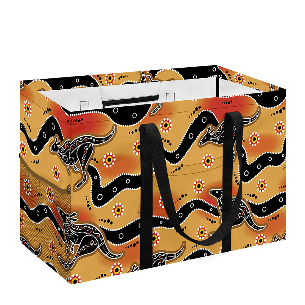 Aboriginal Kangaroo Pattern Print Utility Tote Bag