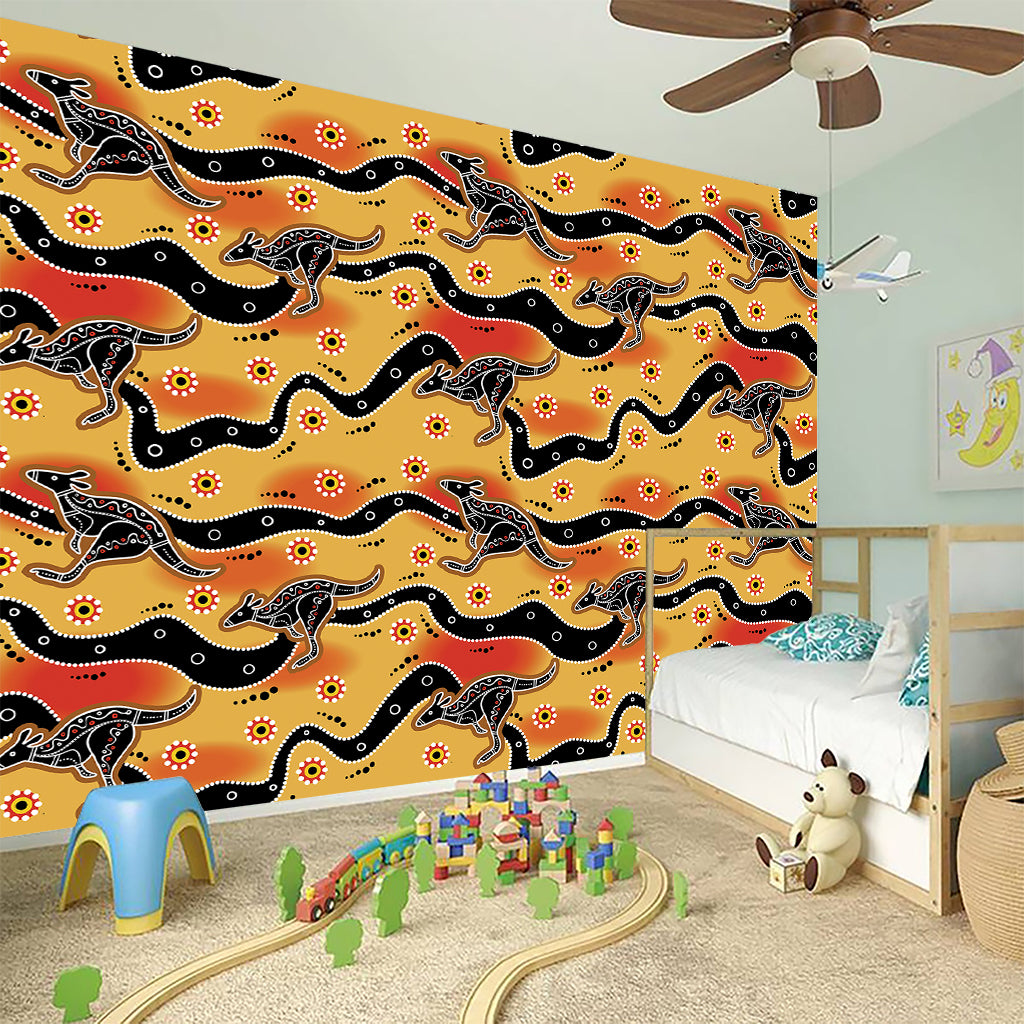 Aboriginal Kangaroo Pattern Print Wall Sticker