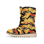 Aboriginal Kangaroo Pattern Print Winter Boots