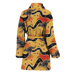 Aboriginal Kangaroo Pattern Print Women's Bathrobe