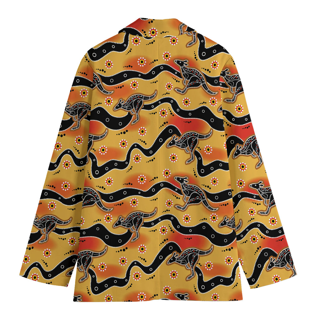 Aboriginal Kangaroo Pattern Print Women's Blazer