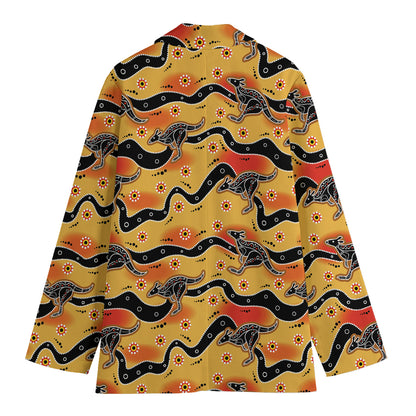 Aboriginal Kangaroo Pattern Print Women's Blazer