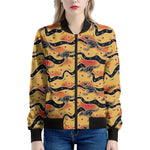 Aboriginal Kangaroo Pattern Print Women's Bomber Jacket