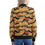 Aboriginal Kangaroo Pattern Print Women's Bomber Jacket