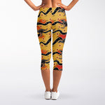 Aboriginal Kangaroo Pattern Print Women's Capri Leggings