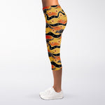 Aboriginal Kangaroo Pattern Print Women's Capri Leggings