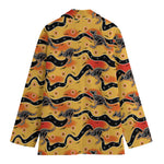 Aboriginal Kangaroo Pattern Print Women's Cotton Blazer