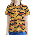 Aboriginal Kangaroo Pattern Print Women's Polo Shirt