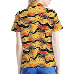 Aboriginal Kangaroo Pattern Print Women's Polo Shirt