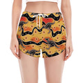 Aboriginal Kangaroo Pattern Print Women's Split Running Shorts