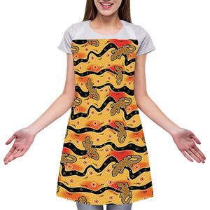 Aboriginal Lizard Pattern Print Adjustable Apron