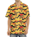 Aboriginal Lizard Pattern Print Aloha Shirt