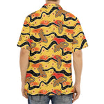 Aboriginal Lizard Pattern Print Aloha Shirt