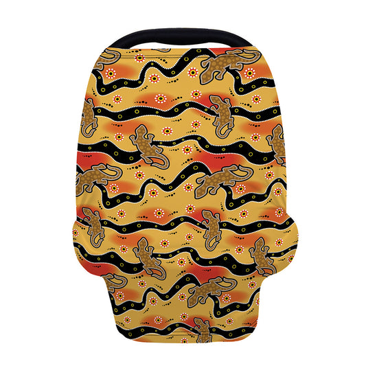Aboriginal Lizard Pattern Print Baby Seat Cover