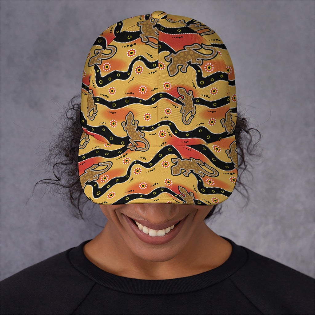 Aboriginal Lizard Pattern Print Baseball Cap