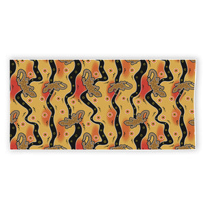 Aboriginal Lizard Pattern Print Beach Towel