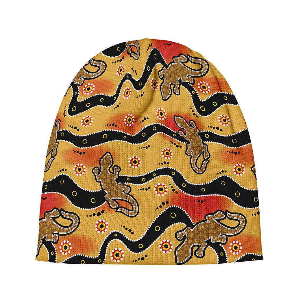 Aboriginal Lizard Pattern Print Beanie