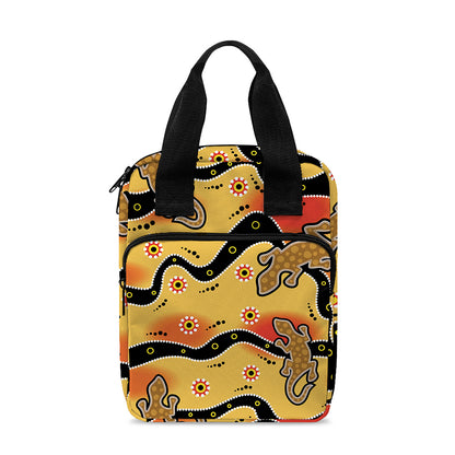 Aboriginal Lizard Pattern Print Bible Tote Bag