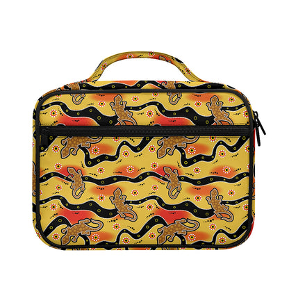Aboriginal Lizard Pattern Print Briefcase Bible Bag