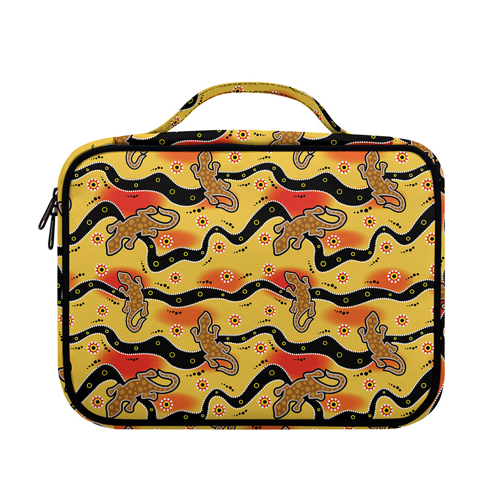 Aboriginal Lizard Pattern Print Briefcase Bible Bag