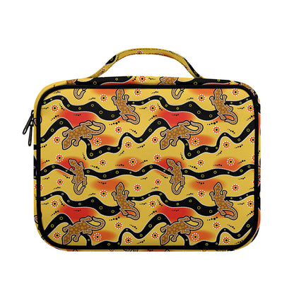 Aboriginal Lizard Pattern Print Briefcase Bible Bag