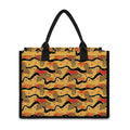 Aboriginal Lizard Pattern Print Canvas Tote Bag