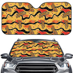 Aboriginal Lizard Pattern Print Car Windshield Sun Shade