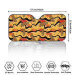 Aboriginal Lizard Pattern Print Car Windshield Sun Shade