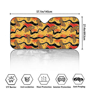 Aboriginal Lizard Pattern Print Car Windshield Sun Shade