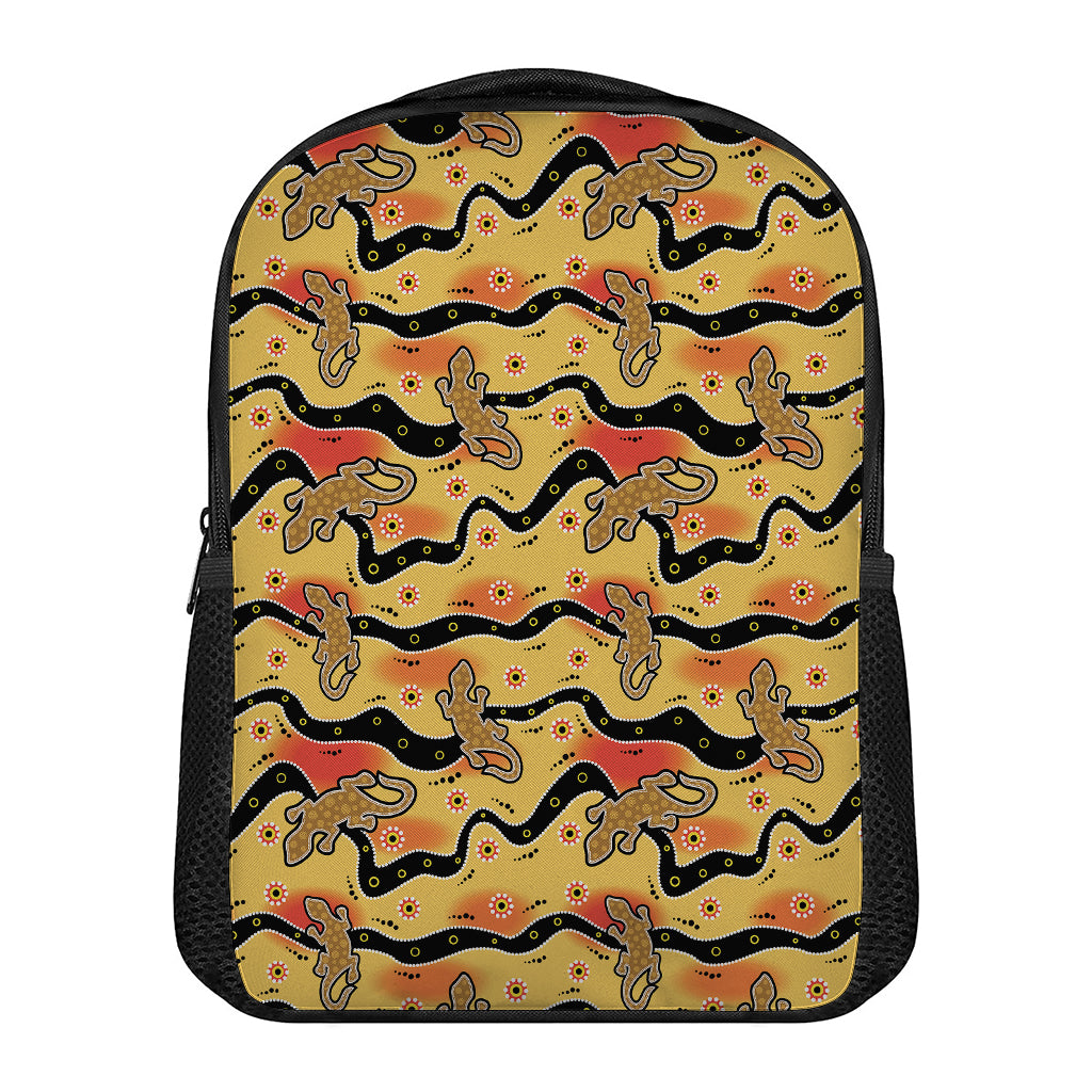 Aboriginal Lizard Pattern Print Casual Backpack