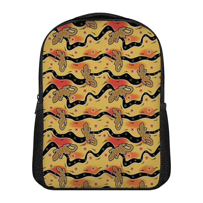 Aboriginal Lizard Pattern Print Casual Backpack