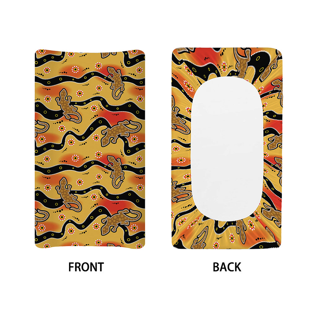 Aboriginal Lizard Pattern Print Changing Pad Cover