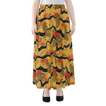 Aboriginal Lizard Pattern Print Chiffon Maxi Skirt