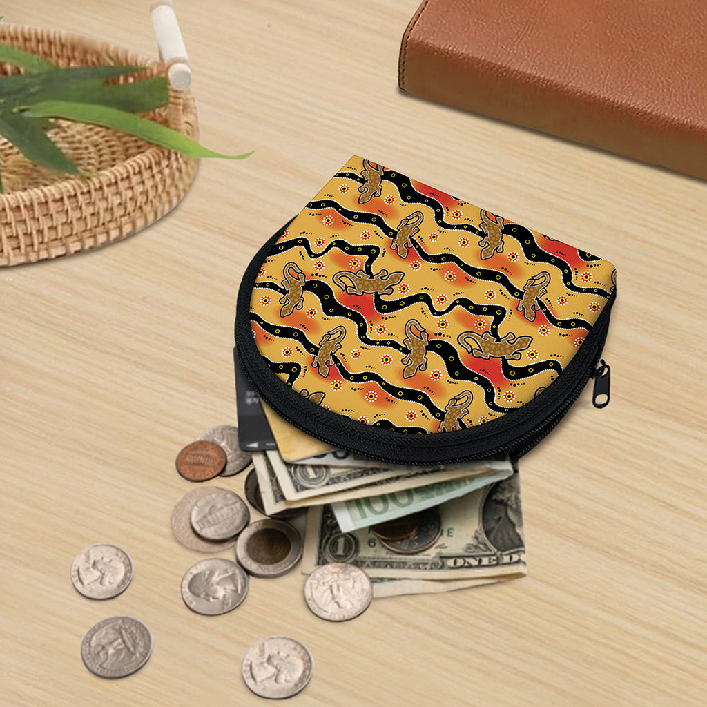 Aboriginal Lizard Pattern Print Coin Purse