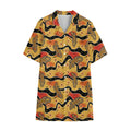 Aboriginal Lizard Pattern Print Cotton Hawaiian Shirt