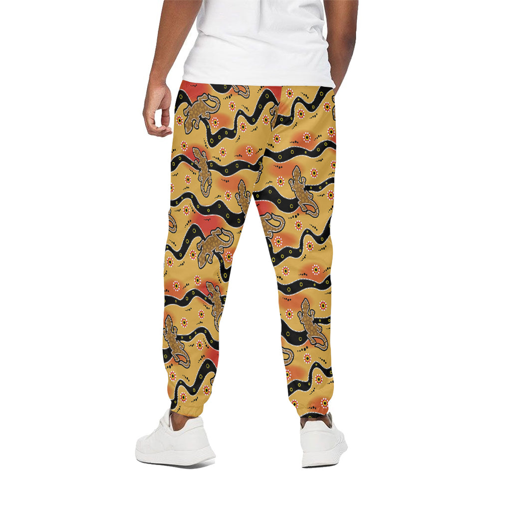 Aboriginal Lizard Pattern Print Cotton Pants