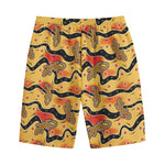 Aboriginal Lizard Pattern Print Cotton Shorts