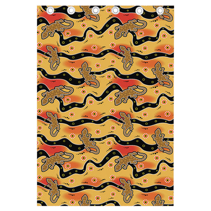 Aboriginal Lizard Pattern Print Curtain