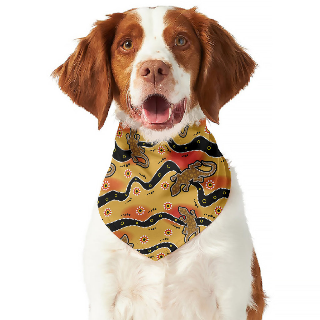 Aboriginal Lizard Pattern Print Dog Bandana