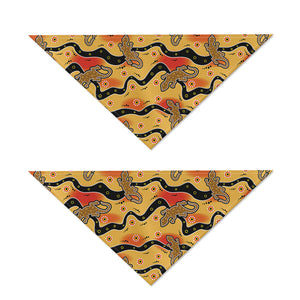 Aboriginal Lizard Pattern Print Dog Bandana