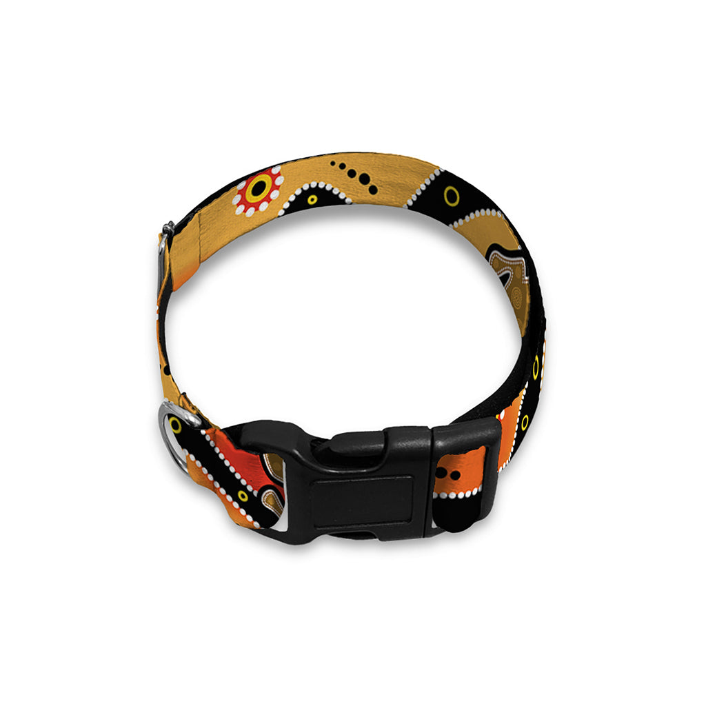 Aboriginal Lizard Pattern Print Dog Collar
