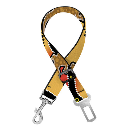 Aboriginal Lizard Pattern Print Dog Seat Belt