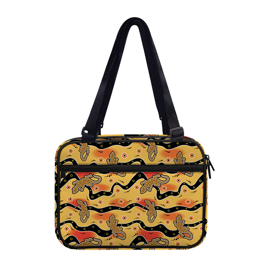 Aboriginal Lizard Pattern Print Double Strap Bible Bag