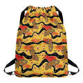 Aboriginal Lizard Pattern Print Drawstring Backpack
