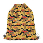 Aboriginal Lizard Pattern Print Drawstring Bag