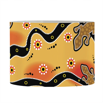 Aboriginal Lizard Pattern Print Drum Lamp Shade