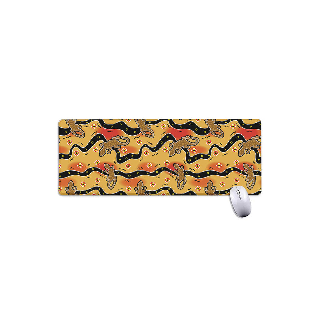 Aboriginal Lizard Pattern Print Extended Mouse Pad